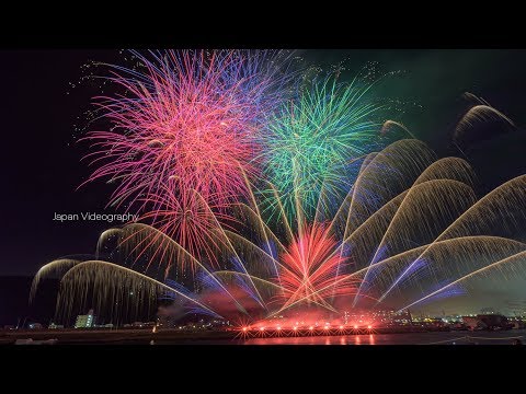 石巻川開き祭り花火大会 4K Kimi no Shiranai Monogatari-Supercell | Japan Ishinomaki Fireworks Festival 2019