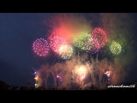 能代の花火大会 Akita Japan Noshiro Fireworks Festival 2013 | Opening Star mine Show 開幕スペシャルワイドスターマイン 秋田旅行
