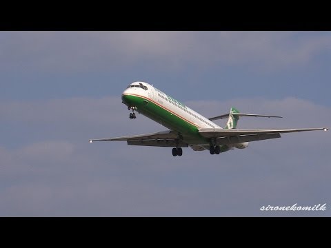 仙台空港 EVA Airways McDonnell Douglas MD-90-30 Landing to Sendai Airport エバー航空(長榮航空) マクドネル・ダグラス MD-90