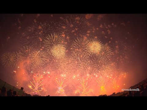 赤川花火大会 4K Japan Akagawa Fireworks Festival 2016 | 700meter wide Closing Show エンディング 希望の光 二尺玉