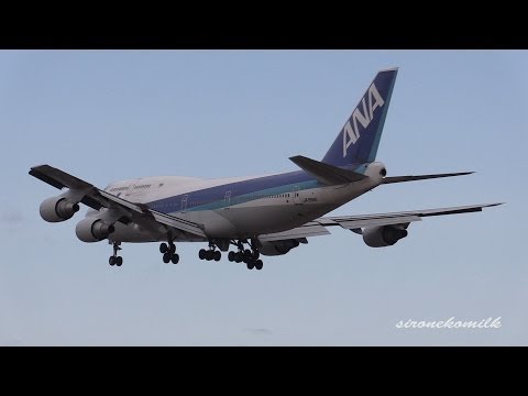 ジャンボ機 低空飛行 ANA Boeing 747-400D Low Pass &amp; Landing | 仙台空港 Japan Sendai Airport ボーイング747 卒業フライト