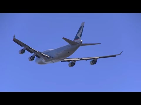 成田国際空港 CATHAY PACIFIC CARGO BOEING 747-400F takeoff from Tokyo Narita Int&#039;l Airport 貨物機の離陸