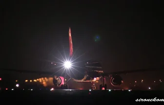 仙台空港の美しい夜景と飛行機離陸着陸映像集