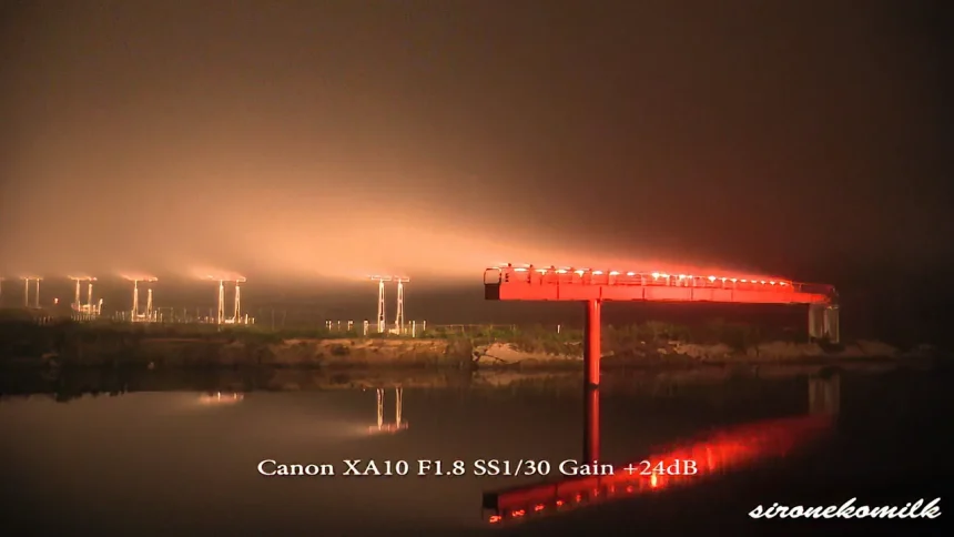Canon camcorder XA20/XA25 暗所撮影 仙台空港夜景テスト映像