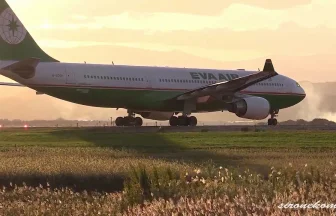仙台空港 秋の風景 夕暮れの旅客機離着陸映像