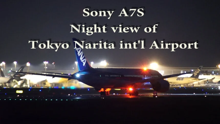 成田国際空港 さくらの山公園から眺める夜景と世界の飛行機の離着陸