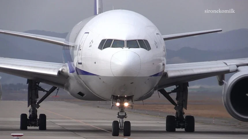 仙台空港で全日本空輸の大型旅客機が離着陸する動画
