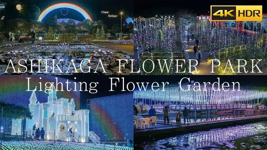 4K HDR イルミネーション あしかがフラワーパーク 光の花の庭 2023-2024 | 栃木県足利市